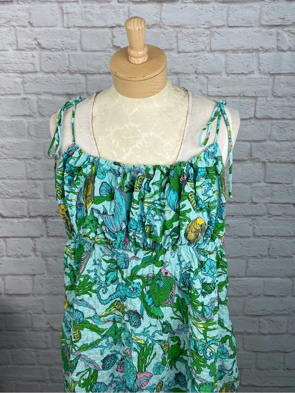 Kate Spade Under The Sea Tie Strap Maxi Dress XXL